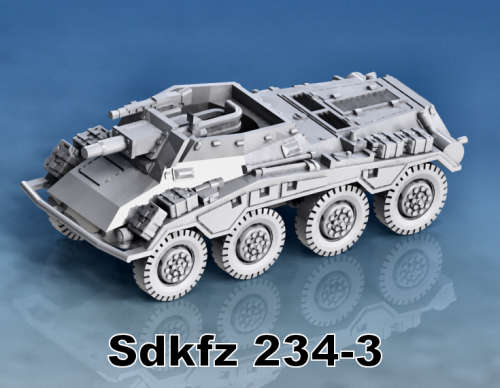 1:72 Scale - Sdkfz 234-3 - No Spare Wheel