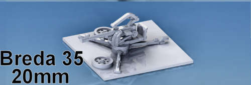 1:87 Scale - Breda-35 20mm AA - Base With Wheels