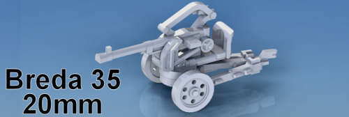 1:100 Scale - Breda-35 20mm AA - Towed