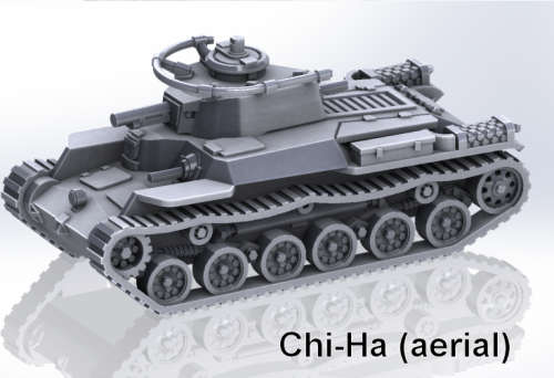 1:72 Scale - Chi-Ha - Vents Open - With Turret and Aerial