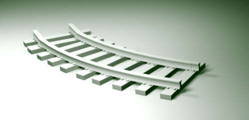 1:72 Scale - Rail Track - Curve - Non-Working