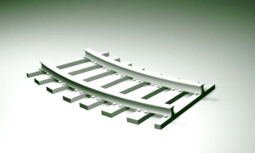1:72 Scale - Rail Track - Curve Short - Non-Working