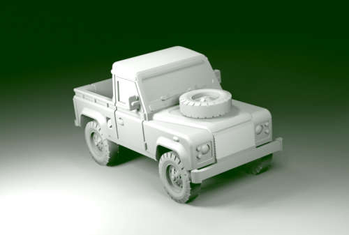 1:87 Scale - Land Rover 90 Truck Cab Open Civilian Rostyle