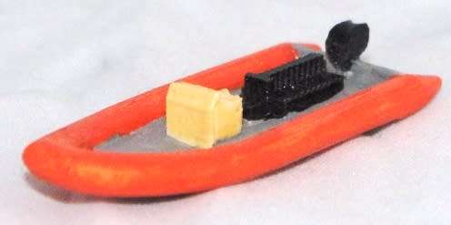1:87 Scale (HO Scale) - Rhib Inflatable Boat - Unpainted