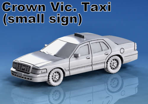 1:87 Scale - Crown Vic - Taxi Small Sign