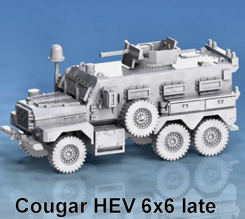 1:72 Scale - Cougar 6x6 HEV - Late, Mid Open, Dome Retracted