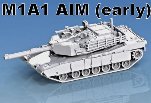 1:100 Scale - M1a1 AIM Abrams Mesh - Early Turret - Cupola Open