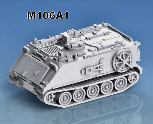 1:100 Scale - M106a1 - Closed - No Skirt - 50 cal MG and Cupola Closed