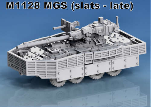 1:87 Scale - M1128 Stryker mgs - Slats - Solid Skirt