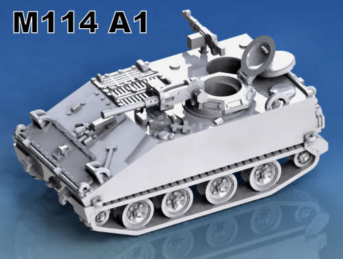 1:87 Scale - M114a1 - Hatch Open - Heavy MG Turret Open - M60