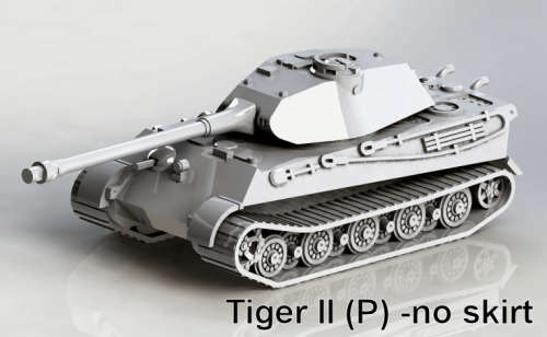1:100 Scale - Tiger II (P) - No Skirt