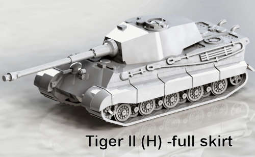 1:100 Scale - Tiger II (H) - Full Skirt