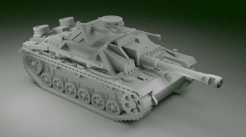 1:87 Scale - Stug IIIG - Early - Rails - MG
