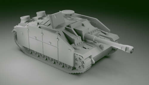1:72 Scale - Stug IIIG - Early - Schurzen - MG Shield - No Track