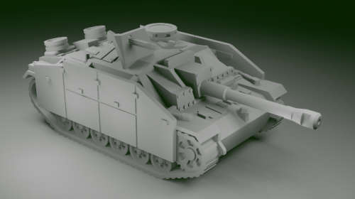 1:72 Scale - Stug IIIG - Early - Schurzen - MG - No Track