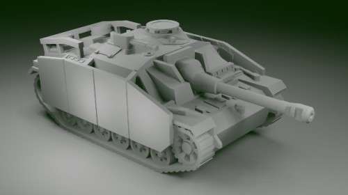 1:72 Scale - Stug IIIG - Late - Saukopf - Schurzen - No Track