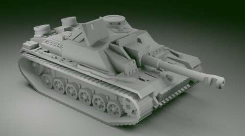 1:100 Scale - Stug IIIG - Mid - Ostketten - MG Shield