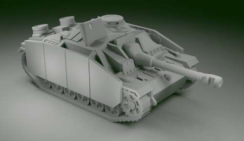 1:100 Scale - Stug IIIG - Mid - Saukopf - Schurzen - MG Shield
