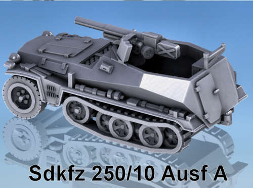 1:100 Scale - Sdkfz 250/A10 - Mid - With AA MG Arm