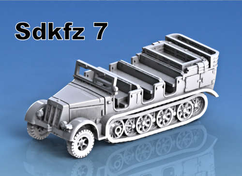 1:72 Scale - Sdkfz 7 - Early - Cage - Hood Down
