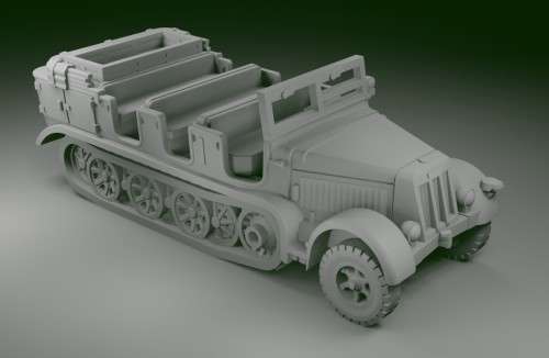1:72 Scale - Sdkfz 7 - Mid - Hood Down
