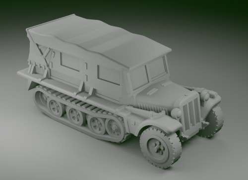1:72 Scale - Sdkfz 10 ausf B - Tow - Closed