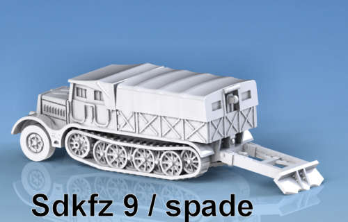 1:100 Scale - Sdkfz 9 Famo With Spade - Closed - Closed