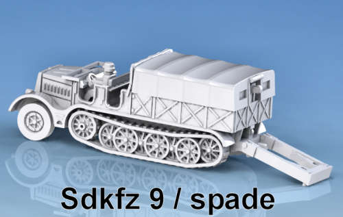 1:100 Scale - Sdkfz 9 Famo With Simple Spade - Open - Closed