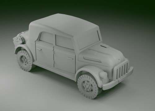 1:100 Scale - Steyr 1500 Kommandeurwagen - Closed - Jerry Cans