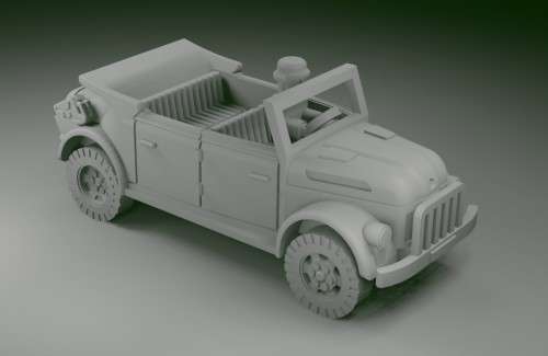 1:72 Scale - Steyr 1500 Kommandeurwagen - Driver - Jerry Cans