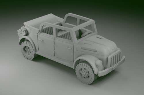 1:100 Scale - Steyr 1500 Kommandeurwagen - Windows Up - Jerry Cans