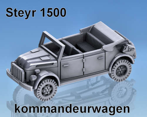 1:100 Scale - Steyr 1500 Kommandeurwagen - Open - Jerry Cans