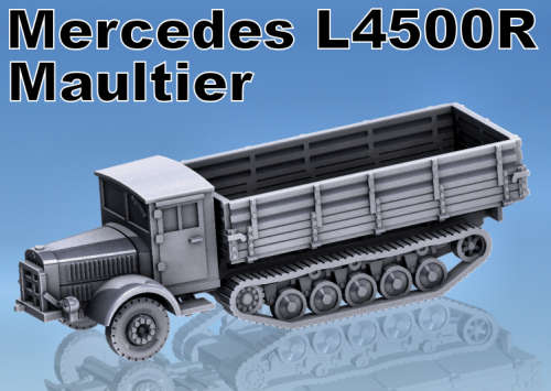 1:72 Scale - Mercedes L4500R Maultier - Late - High Sides