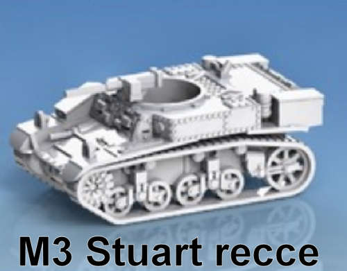 1:100 Scale - M3 Stuart - Recce - Mid