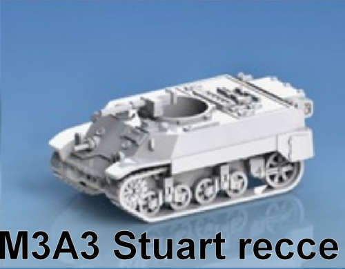 1:100 Scale - M3A3 Stuart - Recce - Skirts