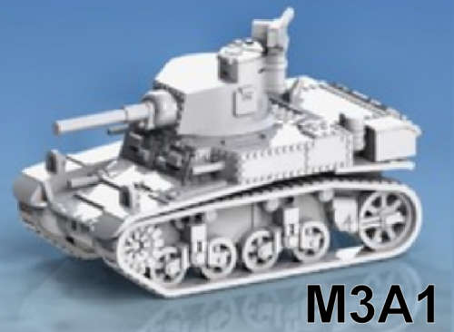 1:87 Scale - M3A1 Stuart - Late