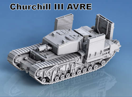 1:72 Scale - Churchill III AVRE - Half Guards Hull - Wading