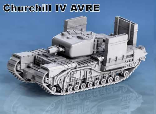 1:72 Scale - Churchill IV AVRE - Mid Gap - Wading