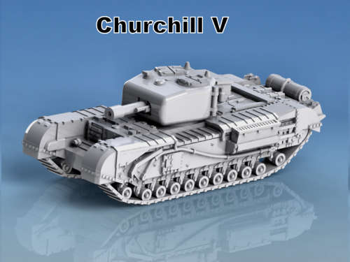1:72 Scale - Churchill V (95mm Howitzer) - Full Guard - Mid Gap - Fuel