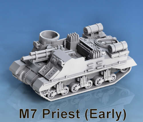 1:72 Scale - M7 Priest - Early - Fuel Tanks - Sand Shields