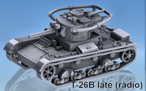 1:87 Scale - T-26B - Late - Box - Jack - Aerial Turret