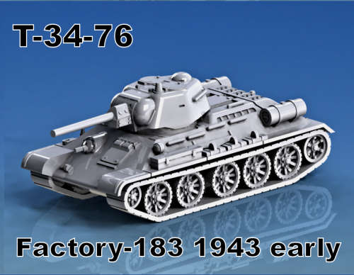 1:87 Scale - T-34-76 - Factory 183 - 1943 - Early - With Hex Turret