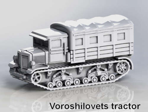1:87 Scale - Voroshilovets Tractor - Closed