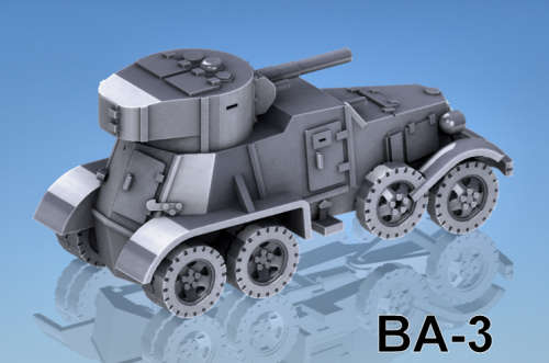 1:72 Scale - BA-3 Armoured Car - No Track