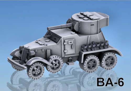 1:87 Scale - BA-6 Armoured Car - Stowed Track