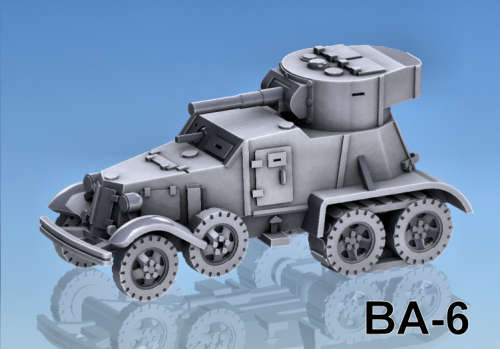 1:100 Scale - BA-6 Armoured Car - Tracks Fitted