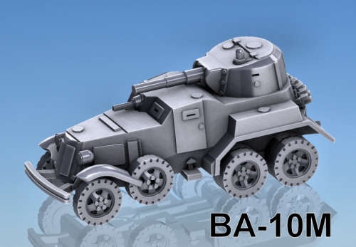 1:72 Scale - BA-10M Armoured Car - Stowed Track