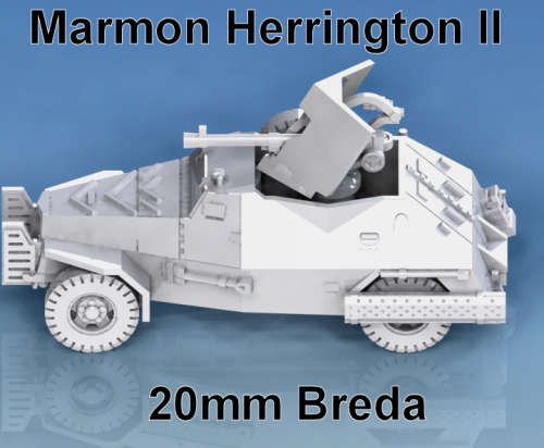 1:100 Scale - Marmon Herrington Armoured Car Mk II - Welded - Early - 20mm - Radiator Open