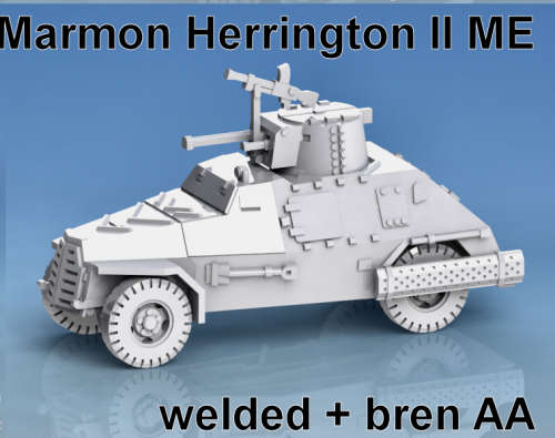 1:72 Scale - Marmon Herrington Armoured Car Mk II - Riveted - Sand Channels - Open Turret