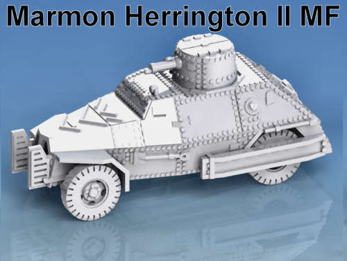 1:87 Scale - Marmon Herrington Armoured Car Mk II - Riveted - Open Radiator - Sand Channels - MFF